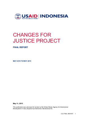 Changes for Justice Project: Final Report