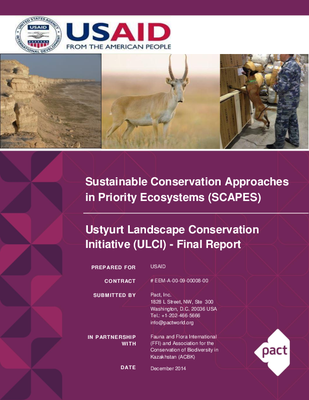 Sustainable Conservation Approaches in Priority Ecosystems (SCAPES) Ustyurt Landscape Conservation Initiative (ULCI)