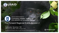 In Spring 2023, the USAID Combating Wildlife Trafficking (CWT) Collaborative Learning Group launched the Fail Forward video case competition. This competition gave participants across the globe an opportunity to unpack and embrace failure as a learning opportunity, contributing to a more effective approach to combating wildlife trafficking. The CWT Collaborative Learning Group hosted two webinars to hear from the winners on learning and innovation born from failure. In this webinar, winning teams from Latin America and the Caribbean and Africa share their stories.