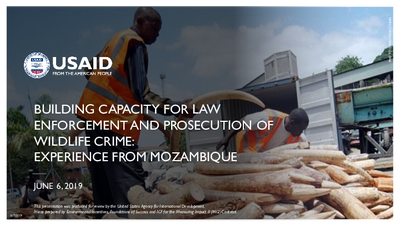 Webinar Slides: Law Enforcement and Prosecution of Wildlife Crime in Mozambique