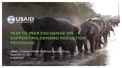 Webinar Peer to Peer Exchange on Supporting Demand Reduction Programs