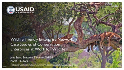 Webinar Slides: Wildlife Friendly Enterprise Network