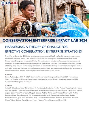 Conservation Enterprise Impact Lab 2024: Harnessing a Theory of Change for Effective Conservation Enterprise Strategies Posters