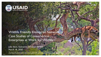 Wildlife Friendly Enterprise Network Webinar Presentation