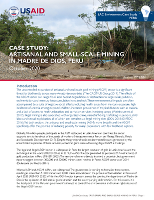 Case Study: Artisanal and Small-Scale Mining in Madre de Dios, Peru