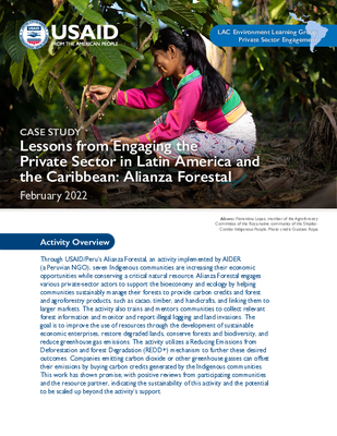 Case Study: Lessons from Engaging the Private Sector in Latin America and the Caribbean: Alianza Forestal
