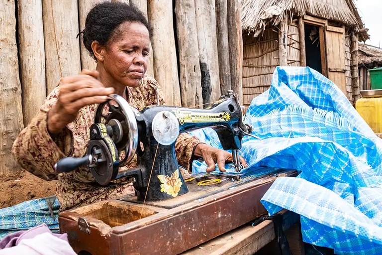 Woman Sewing