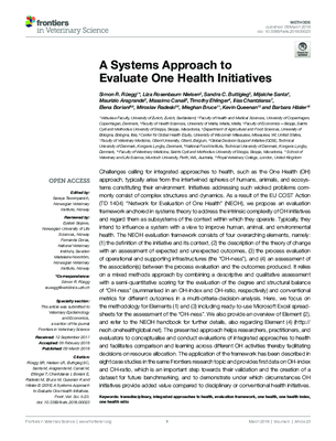 A Systems Approach to Evaluate One Health Initiatives