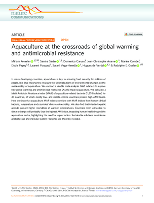 Aquaculture at the Crossroads of Global Warming and Antimicrobial Resistance