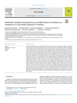 Stakeholder Attitudes and Perspectives on Wildlife Disease Surveillance as a Component of a One Health Approach in Thailand