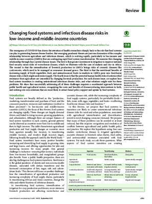 Changing Food Systems and Infection Disease Risks in Low-Income and Middle-Income Countries