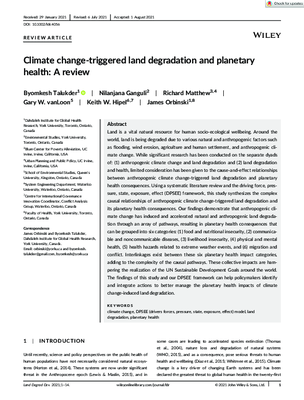 Climate Change-Triggered Land Degredation and Planetary Health: A Review