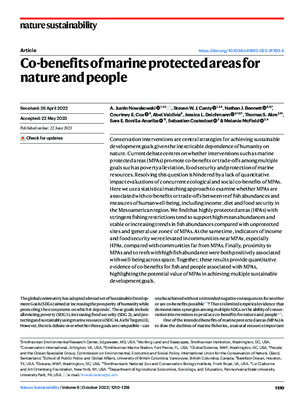 Co-benefits of Marine Protected Areas for Nature and People