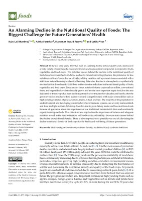 An Alarming Decline in the Nutritional Quality of Foods: The Biggest Challenge for Future Generations’ Health