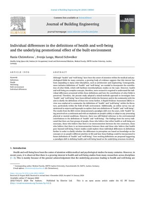 Individual Differences in the Definitions of Health and Well-being and the Underlying Promotional Effect of the Built Environment