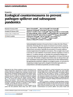 Ecological Countermeasures to Prevent Pathogen Spillover and Subsequent Pandemics