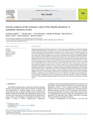 Current Evidence of the Economic Value of One Health Initiatives: A Systematic Literature Review