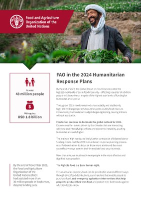 FAO in the 2024 Humanitarian Response Plans