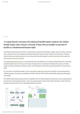 The Global Health Equity Atlas Releases a Decade of Data-Driven Insights in Pursuit of Health as a Fundamental Human Right