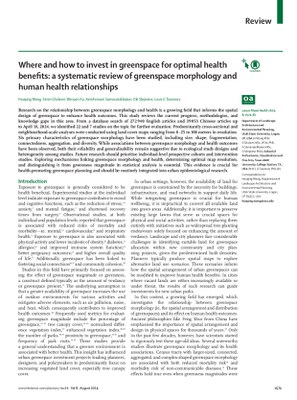 Where and How to Invest in Greenspace for Optimal Health Benefits: A Systematic Review of Greenspace Morphology and Human Health Relationships