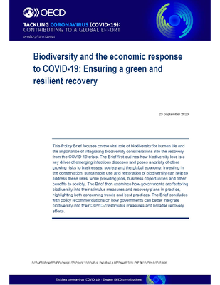 Biodiversity and the Economic Response to COVID-19: Ensuring a Green and Resilient Recovery