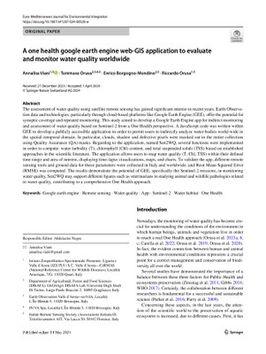 A One Health Google Earth Engine Web‐GIS Application to Evaluate and Monitor Water Quality Worldwide