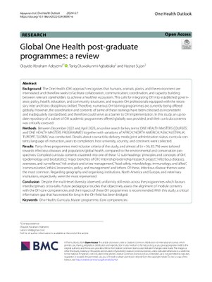 Global One Health Post-Graduate Programmes: A Review