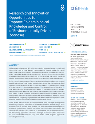 Research and Innovation Opportunities to Improve Epidemiological Knowledge and Control of Environmentally Driven Zoonoses