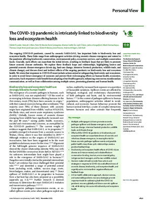The COVID-19 Pandemic is Intricately Linked to Biodiversity Loss and Ecosystem Health