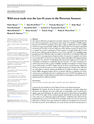 Wild meat trade over the last 45 years in the Peruvian Amazon