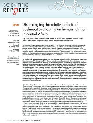 Disentangling the relative effects of bushmeat availability on human nutrition in central Africa