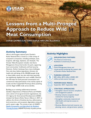 Lessons from a Multi-Pronged Approach to Reduce Wild Meat Consumption: USAID Zambia Eastern Kafue Nature Alliance