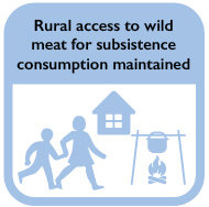 Rural access to wild meat for subsistence consumption maintained