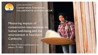 The International Initiative for Impact Evaluation (3ie) conducted an impact evaluation to assess the effectiveness of conservation interventions in and around three protected areas in Northern Cambodia in improving household well-being and reducing deforestation from agriculture.  This webinar shares key findings from the evaluation report and lessons learned from implementing three payments for environmental services interventions: direct payments scheme, community-managed ecotourism, and Ibis Rice.