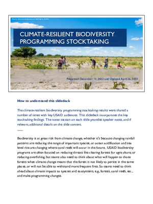 Climate-Resilient Biodiversity Programming Stocktaking