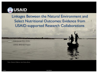 Linkages Between the Natural Environment and Select Nutritional Outcomes: Evidence from USAID-supported Research Collaborations