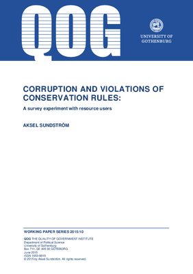 CORRUPTION AND VIOLATIONS OF CONSERVATION RULES: A survey experiment with resource users
