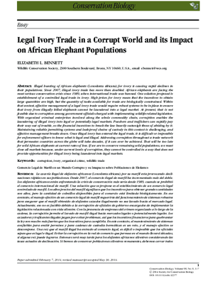 Legal Ivory Trade in a Corrupt World and its Impact on African Elephant Population 