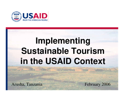 Sustainable Tourism Training Schedule Introduction(pdf - 170Kb)