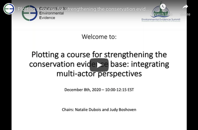 Webinar: Plotting a Course for Strengthening the Conservation Evidence Base: Integrating Multi-Actor Perspectives