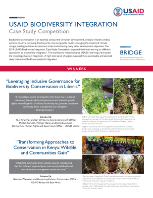Biodiversity Integration Case Study Competition Winners