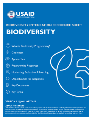 Biodiversity Reference Sheet