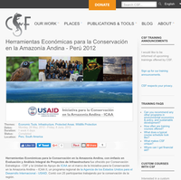 Herramientas Económicas para la Conservación en la Amazonía Andina - Perú 2012