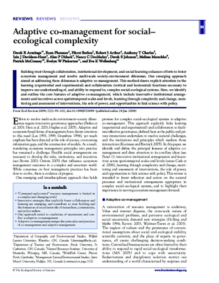 Adaptive co-management for social–ecological complexity