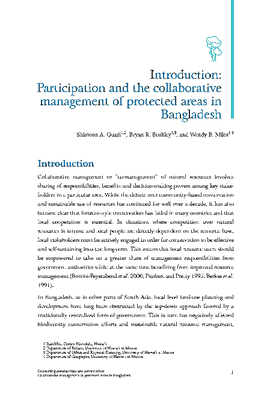 Introduction: Participation and the collaborative management of protected areas in Bangladesh