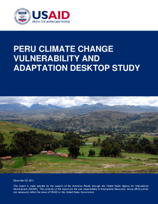 Peru Climate Change Vulnerability and Adaptation Desktop Study