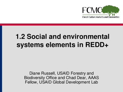 Presentation: Social and Environmental Systems Elements in REDD+