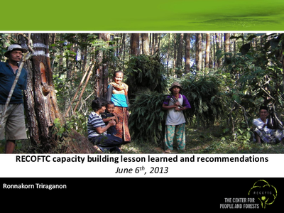 RECOFTC Capacity Building Lesson Learned and Recommendations