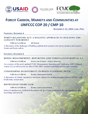 FCMC at UNFCCC COP 20 / CMP 10