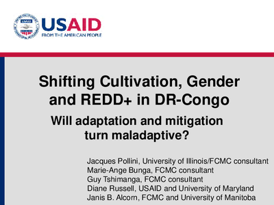 PowerPoint Presentation on Shifting Cultivation in the Democratic Republic of the Congo